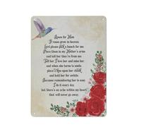 ACDOET Rustic Metal Tin Sign Mermorial Bereavement Poem If Roses Grow In Heaven Wall Art Decor Poster Painting Memory Of Mother Poetry Print For Home Decor, Sympathy Gift 12x16 Inch