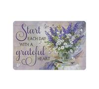 ACDOET Rustic Metal Tin Sign Purple Lavender Wall Art Purple Flowers Butterfly Motivational Quotes Pictures Wall Decor Contemporary Artwork Home Decor For Bathroom Living Room 8x12 Inch