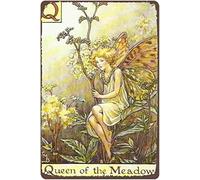 ACDOET Vintage Aluminum Metal Sign Fairy Flower Fairies Wall Poster Plaque for Home Kitchen Bar Pub Club Coffee Shop Decor 12x16 Inch