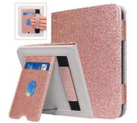 ACdream Case for Barnes and Noble Nook Glowlight 4 2021 Release, Hands Free Stand Protective Durable Premium PU Leather Cover with Magnet Closure, Hand Strap, Card Slot, Glitter Rose