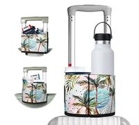 ACdream Luggage Cup Holder, Suitcase Drink Carrier, Free Hand Portable Water and Coffee Caddy Attachment, Flight Attendant Gift Gadgets, Airport Travel Accessories for Airplane, Z - Coconut Tree