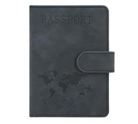 ACdream Passport and Vaccine Card Holder Combo, Cover Case with CDC Vaccination Card Slot, Leather Travel Documents Organizer Protector, with RFID Blocking, for Women and Men, A_Black