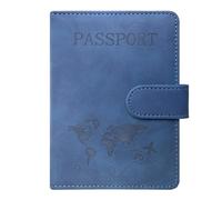 ACdream Passport and Vaccine Card Holder Combo, Cover Case with CDC Vaccination Card Slot, Leather Travel Documents Organizer Protector, with RFID Blocking, for Women and Men, A_NaveBlue