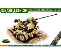 Ace 1/72 Flak.36 3.7cm. AA gun with Sd.Ah.52 carriage trailer # 72570