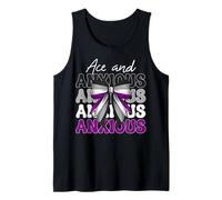 Ace and Anxious Funny Asexual Pride Flag LGBTQ Girl Tank Top