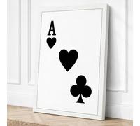 Ace and Hearts Geometric Canvas Wall Art Print 30x20 Inch