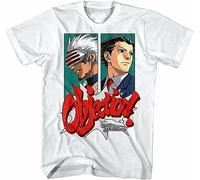 Ace Attorney Objection Men's T Shirt Phoenix Wright Godot Capcom Game Merch Tee White