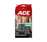 ACE Brand Deluxe Back Stabilizer with Lumbar Support, Perforated Neoprene Keeps You Cool and Your Skin Dry, Dual-Strap System, Repositionable Lumber Pad, Breathable, 32" to 48"