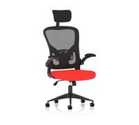 Ace Executive Mesh Back Office Chair With Folding Arms Bespoke Fabric Seat Bergamot Cherry - KCUP2000