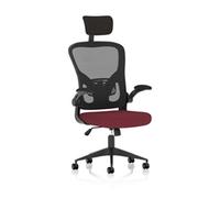 Ace Executive Mesh Back Office Chair With Folding Arms Bespoke Fabric Seat Ginseng Chilli - KCUP2001