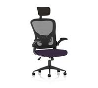 Ace Executive Fabric Seat Tansy Purple Mesh Chair With Folding Arms