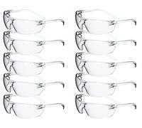 ACE FL-15G Work Safety Goggles - EN 166 & UV Protection - Glasses for Work - Tinted - Pack of 10