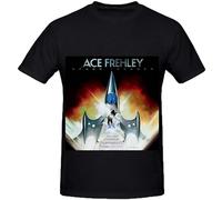Ace Frehley Space Invader Men Crew Neck Art T Shirts Size XL Black