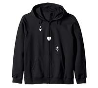 Ace Hearts Poker Card Playing Card Zip Hoodie