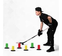ACE HOCKEY The Snake Trainer - Lightweight Stickhandling Training Tool - Hockey Training Equipment for Puck Control, Reaction Time and Coordination - Portable, Durable and Adjustable (Drill Cones, 1)