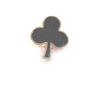 Ace of Clubs Lapel Pin, Black and Gold Enamel, Card Suit Design, Comes in Gift Box