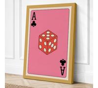 Ace of Clubs with Die Graphic Canvas Wall Art Print 18x12 Inch (46 x 30 cm)