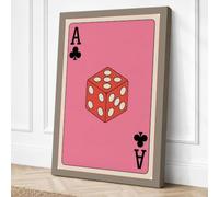 Ace of Clubs with Die Graphic Canvas Wall Art Print 36x24 Inch (91 x 61 cm)