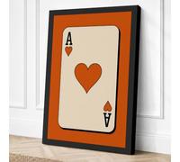 Ace of Hearts Minimalist Canvas Wall Art Print 36x24 Inch