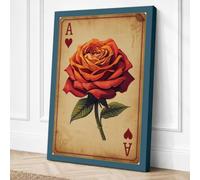 Ace of Hearts Vintage Canvas Wall Art Print 30x20 Inch
