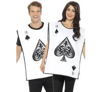 Ace of Spade Costume Mens Ladies Wonderland Fancy Dress Playing Card Adults