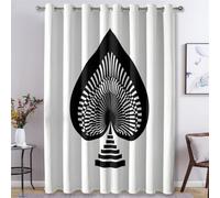 Ace of Spades Curtains for Bedroom Living Room, Simple Poker Blackout Curtains Eyelet 54 Drop - Thermal Patterned Window Drapes Home Decor 66x54 Inch 2 Panels K2