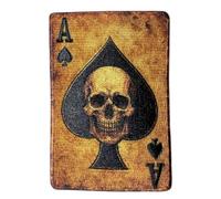Ace of Spades Death Card Iron On Patch - Skull Playing Card Embroidered Patch with Dark Symbolic Design for Jackets, Vests, Backpacks