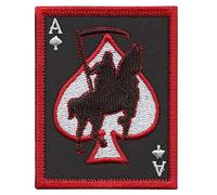 Ace of Spades Grim Reaper Death Card Morale Tactical Skull Skeleton Embroidery Touch Fastener Patch