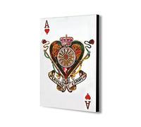 Ace Of Spades Playing Card - Canvas Wall Art Framed Print. Various Sizes (A4 12x8 inches)