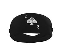 Ace of Spades Poker Sports Sweatbands for Men & Women, Non-Slip Elastic Wristbands & Headbands for Basketball, Tennis, Workout, Gym, Yoga, Absorbent & Breathable (Black)