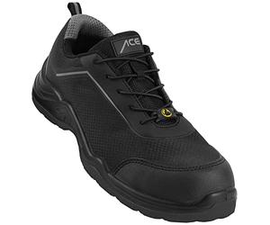 ACE Sapphire Work Shoes - Safety Shoes for Work - S1-P SRC ESD- Black/Grey - 36