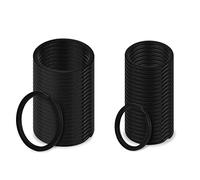 ACE Select Round Flat Key Chain Rings 1 and 1.25 Inch Metal Split Ring for House Car Key Attachment Set of 40 - Black