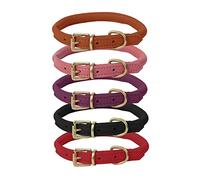 Ace Super SOFT Best Rolled Leather Dog Collar: Medium 45 cm: will fit 35 cm to 41 cm (8 mm thick).