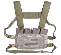 ACE TAC Multi-Mission Laser-Cut Shoulder Strap Waist Strap H-Harness for Chest Rig Compatible w/Spiritus Systems Micro MK4/MK5 Haley Strategic D3CR Placard (OD Green)