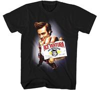 Ace Ventura Pet Detective Movie Poster Men's T Shirt Jim Carrey Calling Card Top Black(3X-Large)