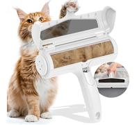 ACE2ACE Pet Hair Remover Roller, Reusable Lint Roller with Visable Window, Dog Cat Hair Remover Brush, Surface Fur Removal Tool for Furniture, Couch, Carpet, and Bedding-Transparent