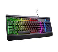 Acebaff Gaming Keyboard, 104 Keys All-Metal Panel, Rainbow LED Backlit Quiet Computer Keyboard, Wrist Rest, Multimedia Keys, Anti-ghosting Keys, Waterproof Light Up USB Wired Keyboard for PC Mac Xbox