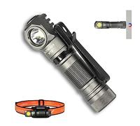 ACEBEAM H16 Rechargeable High Lumens Head Torch - Right Angle, Small, EDC & Clip, Led Head Torch for Camping & Running - Headband Kit (Cool White 6500K)