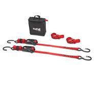 ACEBIKES Ratchet Pro 2-Pack Kit Ratchet Transport Strap Set for Motorcycle, Red, Polyester, Flat, 140 cm x 2.5 cm, 3569.15 kg Load Capacity