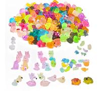 ACEBON 100PCS Mini Luminous Resin Animals, 46 Enchanted Miniature Creatures for Fairy Gardens, Aquarium Decor, Dollhouse Scenes & Micro Landscapes (Luminous Tiny Wildlife Sculptures)
