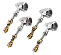 ACEBSBGGAP For Ha&rley Brake Lights 4pcs 4 Wire 12v Blinker Running Brake Brake Turn Signal Light Indicator Lamp Motorcycle Motorcycle Turn Signal Lights(Chrome)