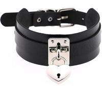 Acecare Black Leather Collar with Gold Chain Leash and Bell - Adjustable Choker Necklace for Women, PU Leather O-Ring Choker Set for Cosplay, Gothic Fashion & Role Play, universal, Leather, No