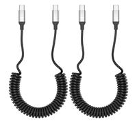Acecene Coiled USB C to USB C Cable, 2 Pack PD 60W Car Charger Fast Charge | Short Data Transfer Cable Compatible for iPhone 15 16 17 Pro Max/Samsung Galaxy/Oneplus/Huawei Mate/Apple Carplay