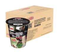 Acecook Ippin Instant Ramen Cup (16 Cups) - Japanese Instant Ramen Noodle Cups - Ready in 3 minutes - Portable & Convenient - Instant Quick Meal (Black Tonkotsu With Garlic Flavour 73g)