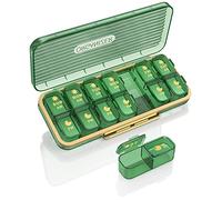 Acedada Pill Organizer 2 Times A Day, 7 Day Am Pm Pill Box, Green