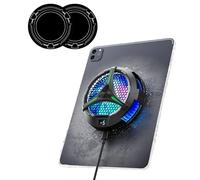 ACEDAYS iPad Cooler,Magnetic Tablet Cooler for ipad/Surface pro/Samsung Tab,iPad Cooing Fan with Temperature Display for Mobile Gaming,Tiktok Live Streaming (Green Mech+3 pcs Magnetic Suction Sheet)