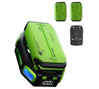 ACEDAYS Magnetic Phone Cooler with 2pcs Rechargeable Batteries and Charging bin,Phone Cooling Fan with RGB LED Semiconductor Cooling, Phone Radiator with Temperature Display for Mobile Gaming（Green）