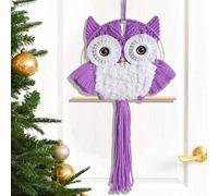 ACEDSGN Boho Macrame Wall Hanging Owl Large Dream Catcher 30X66CM Handwoven Tapestry Bird Nursery Home Wall Decor for Bedroom Livingroom Office - Violet