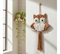 ACEDSGN Macrame Owl Wall Hanging Boho Hippy Decor, Handmade Tapestry Fiber Art Wall Decor for Nursery Bedroom Living Room, Sustainable Gift for Owl Lovers & Nature Fans