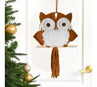 ACEDSGN Macrame Owl Wall Hanging - Handmade Boho Hanging Tapestry Art Home Decor, Nature-Inspired Gift for Owl Lovers, Sustainable Fiber Wall Art Minimalist Bird-Themed Decor - Caramel